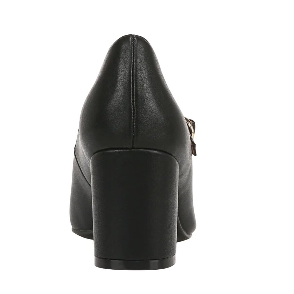 Naturalizer Loveable Block Heel Patent Accented Toe Highlighting Soft Black Leat - Picture 4 of 13